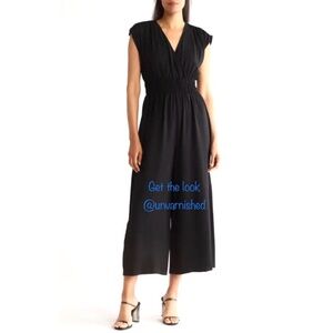 Nicole Miller Gathered Waist Linen Jumpsuit